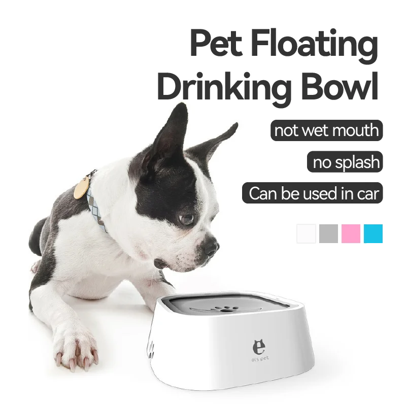 Dog Drinking Water Bowl 2L Floating Non-Wetting Mouth Cat Bowl Without Spill Drinking Water Dispenser ABS Plastic Dog Bowl