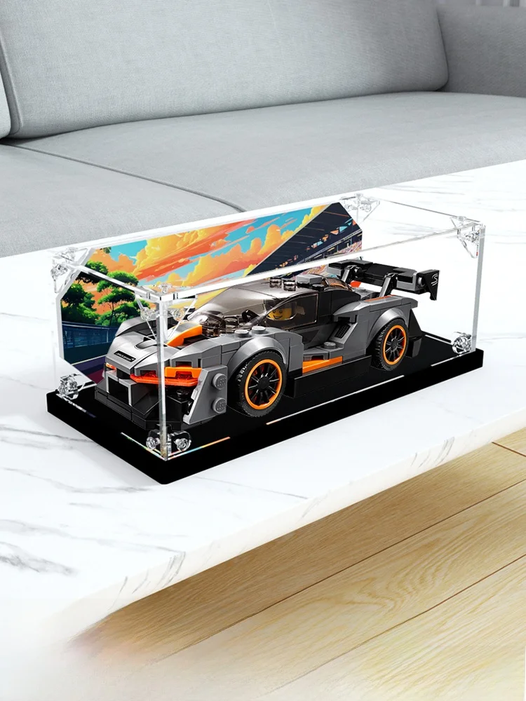 アクリル防塵ボックス-マクラーレン-セナ-レーシングカー-モデル-収納-ディスプレイケース-一体型-車模型オーガナイザー-透明カバー