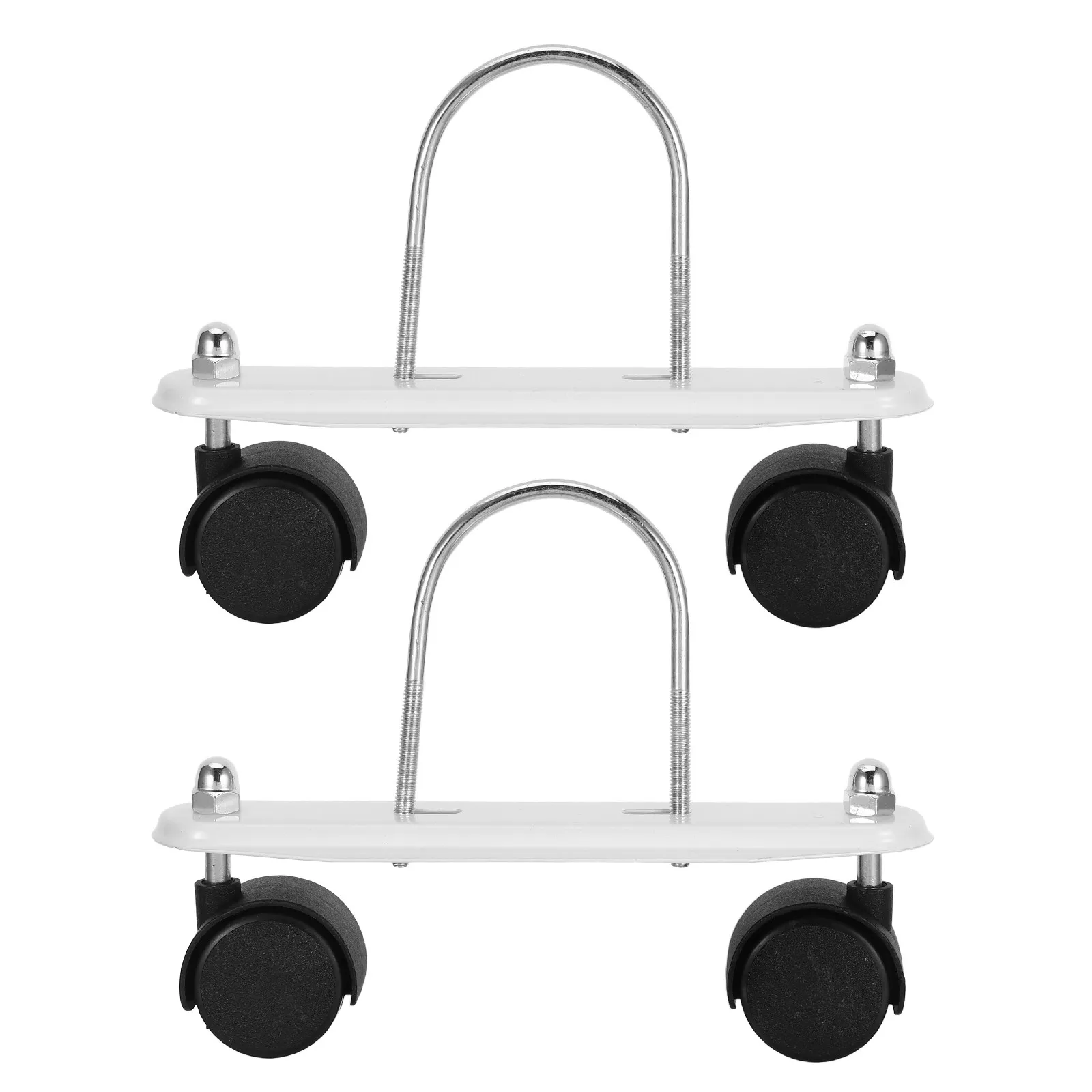 1Pair Robust Oil Filled Heater Mount Bracket with 360 Degree Swivel Casters Stable Footplate for Patio Outdoor Heater Mobility