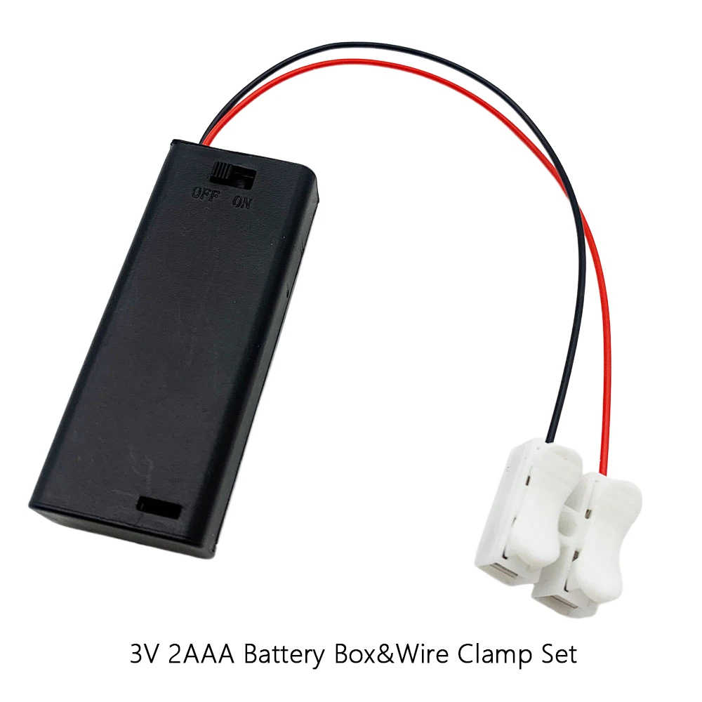 3V 2AAA Battery Box&Wire Clamp Set Without Lights Model