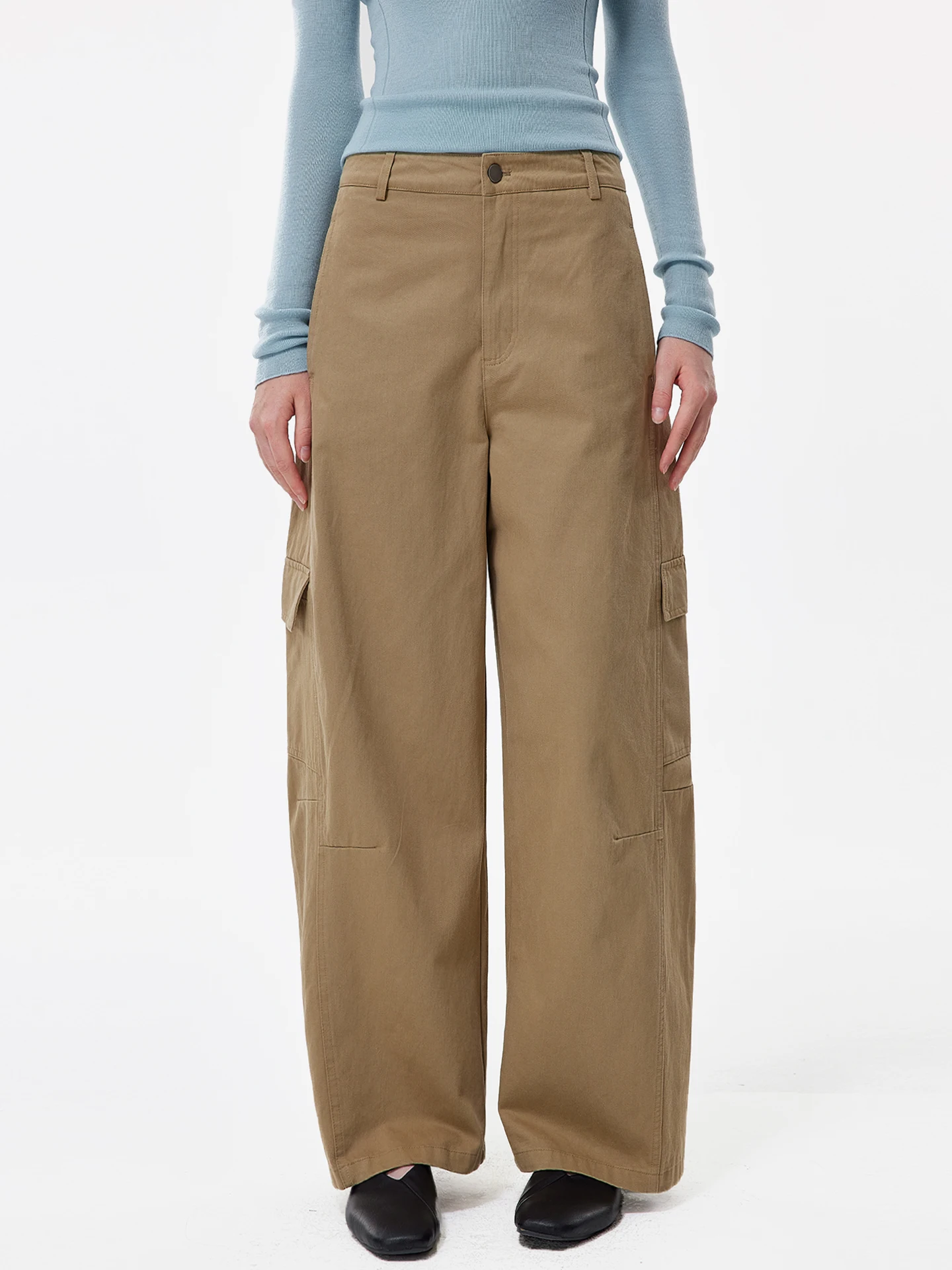 

Женские повседневные брюки Monroo из чистого хлопка цвета хаки, свободного кроя, прямые, для работы и отдыха, осенне-зимние