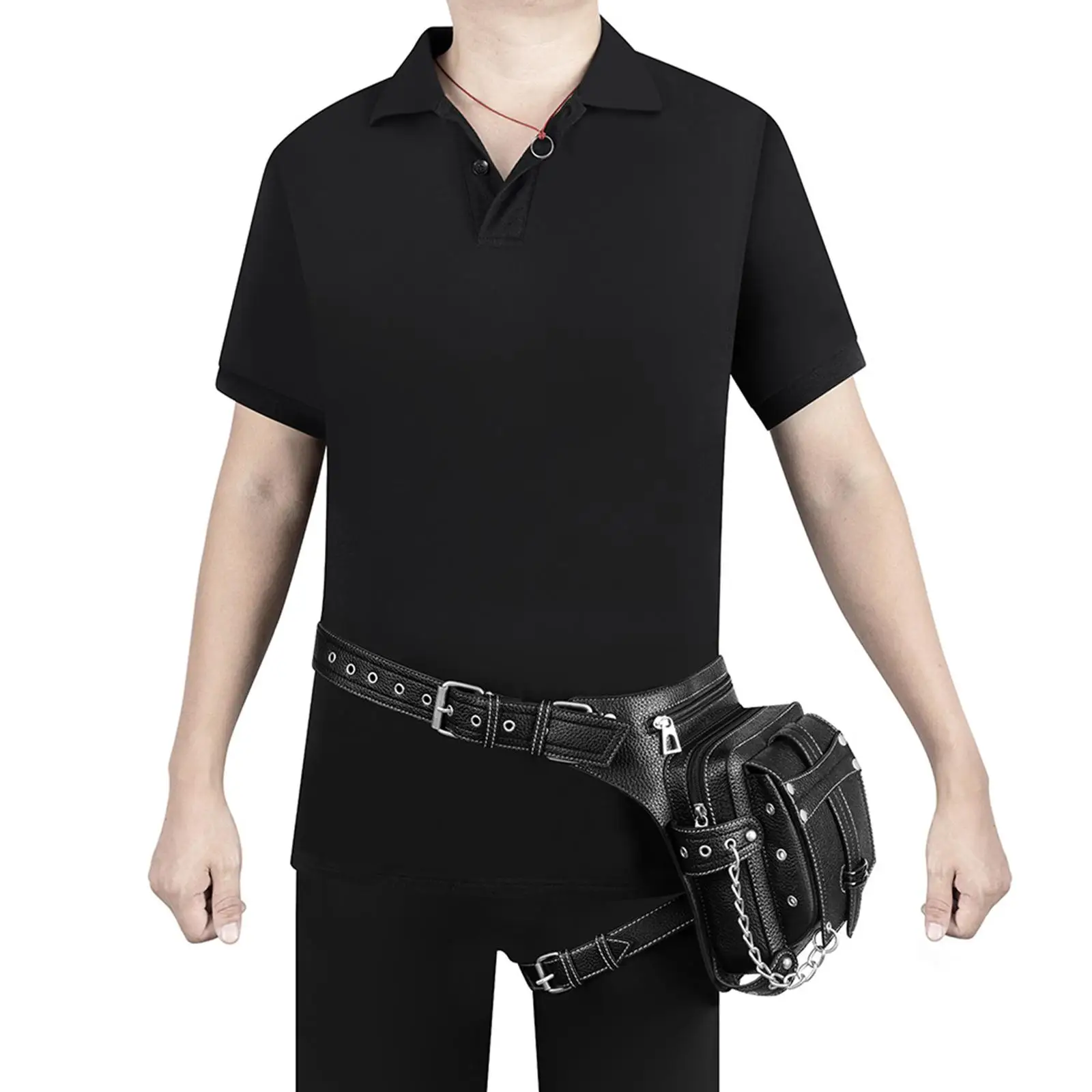 Fashion Waist Bag Fanny Pack Thigh Leg Hip Purse Belt Bag Crossbody  Gothic Steampunk for Halloween Sports Riding Bike Men