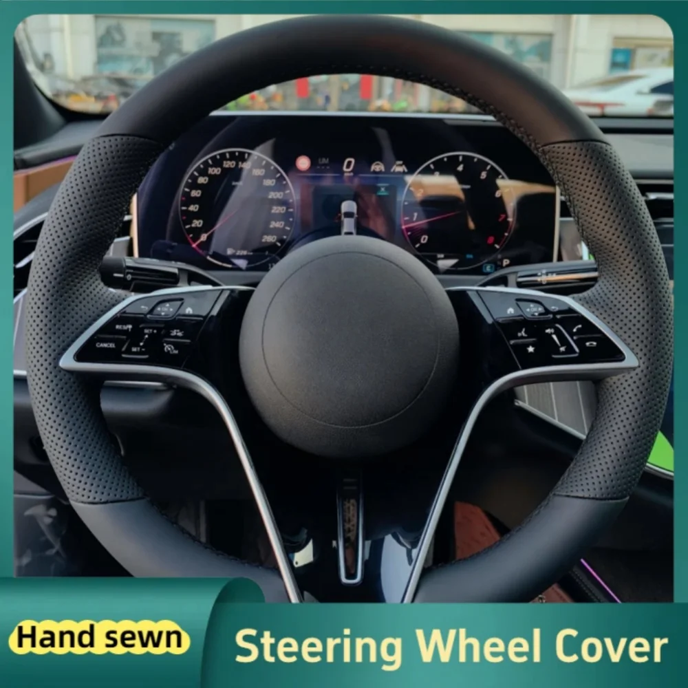 

Custom Car Steering Wheel Braid Cover Hand Sewn Leather For Mercedes-Benz GLC GLA GLB GLE GLS G350 G500 C200 E Car Accessories