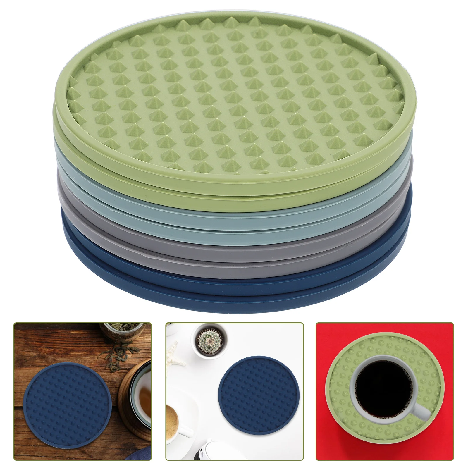

8Pcs Silicone Drink Coasters Nonslip Table Coasters for Coffee Table Protection Modern Home Decor Aesthetic Household Coaster