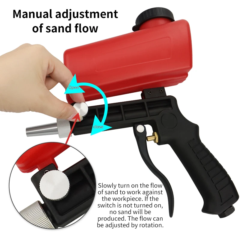 Adjustable Sandblasting Gun Portable Sand Blaster Sand Blasting Machine Mini Gravity Sandblasting Gun