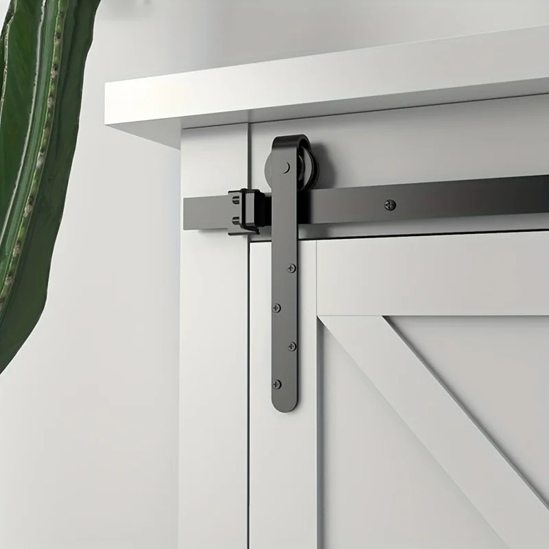 1 Juego de herrajes para puertas corredizas silenciosas de acero al carbono, adecuado para pistas de acero al carbono en barnes, gabinetes de TV y armarios