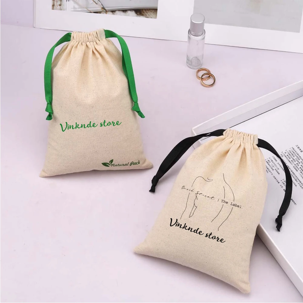 

Роскошный хлопковый льняной упаковочный мешок на шнурке для свечей, ювелирных изделий, подарок, натуральный многоразовый хлопковый мешок для пыли с логотипом, муслиновый мешок