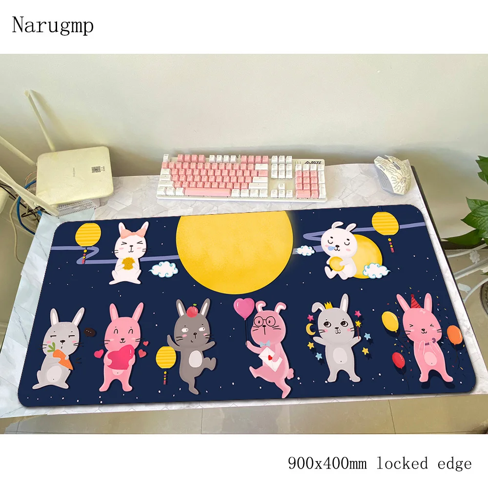

Rabbit cute mouse pad wrist rest Computer mat 900x400x3mm gaming mousepad Natural Rubber padmouse keyboard games pc gamer desk