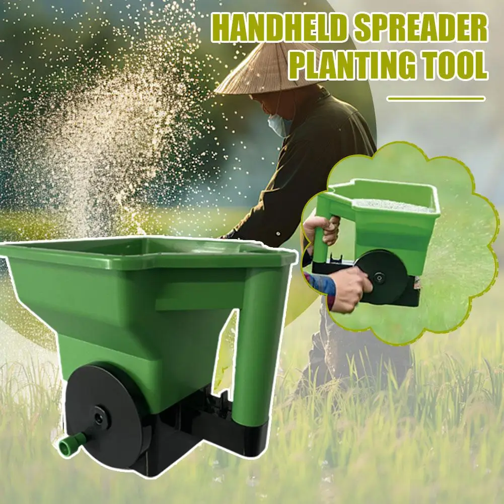 

NEW Garden Seeder Manual Seed And Fertiliser Applicator Spreader Fertiliser Hand Lawn Melt Snow Tools Crank Garden Small