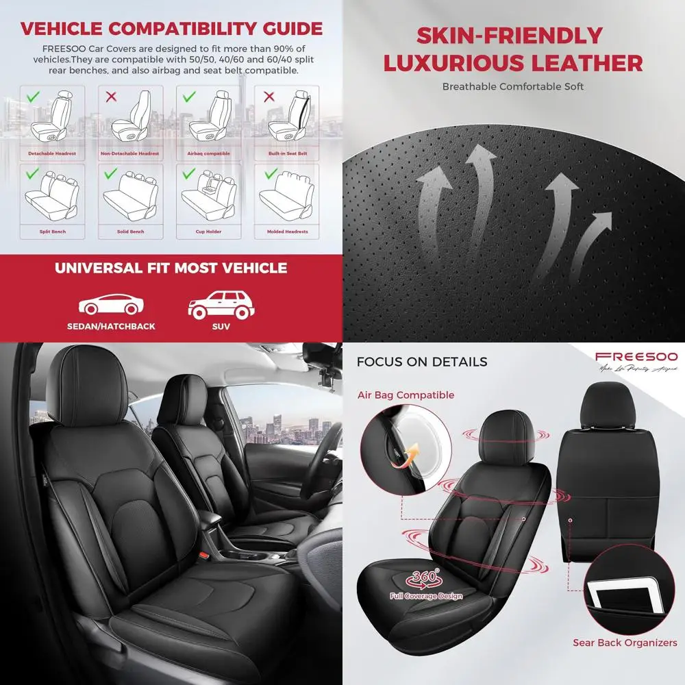 

Car Seat Covers Full Set,Waterproof Automotive Seat Covers, Leather Cars Interior Covers, Seats Protection Universal fit Babies