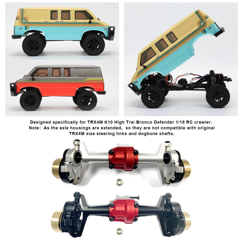 Aluminum Alloy Front Axle For 1/18 HOBBYPLUS CR18P Rock Van CR18P Highly Durable Aluminum Alloy