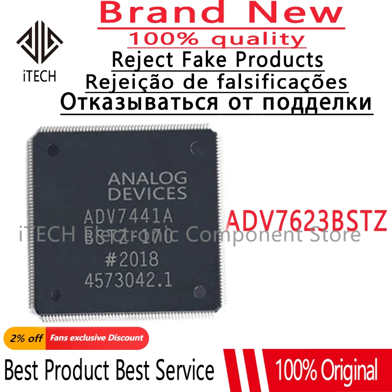 1pcs New Original ADV7623 ADV7623BSTZ ADV7441BSTZ-170 ADV7441A Chips QFP144 Electronic Components