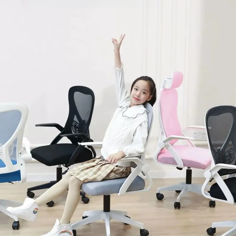 Computerstoel voor thuiskantoor Comfortabele rolstoel Ergonomische bureaustoel met lendensteun Draaibaar rollend