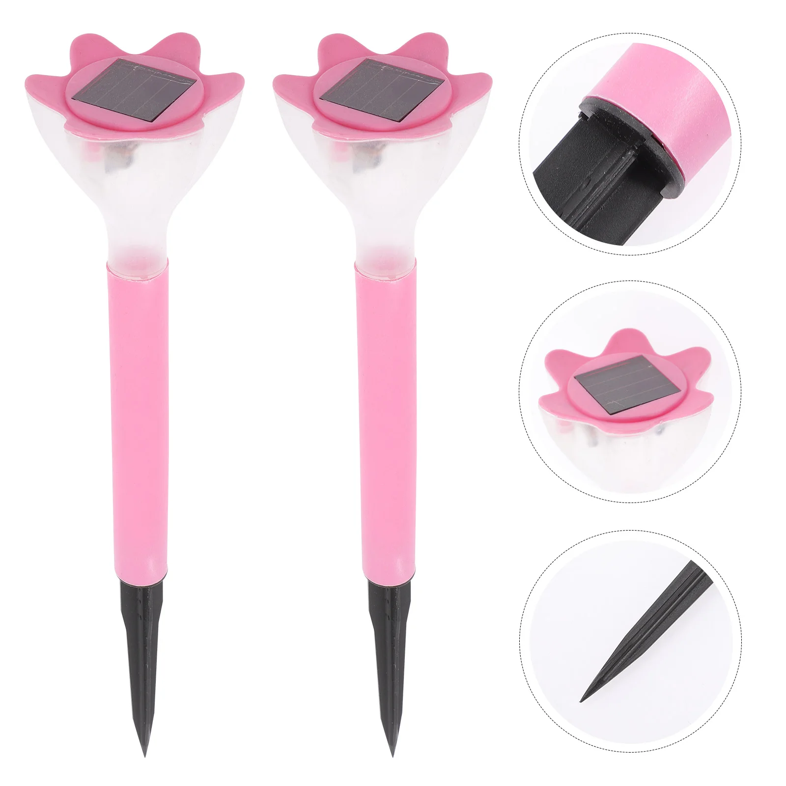 

2Pcs Solar Flower Lights Outdoor Garden Stakes Pathway Powered Decoration Durable Compact Safe Brighten Beautify