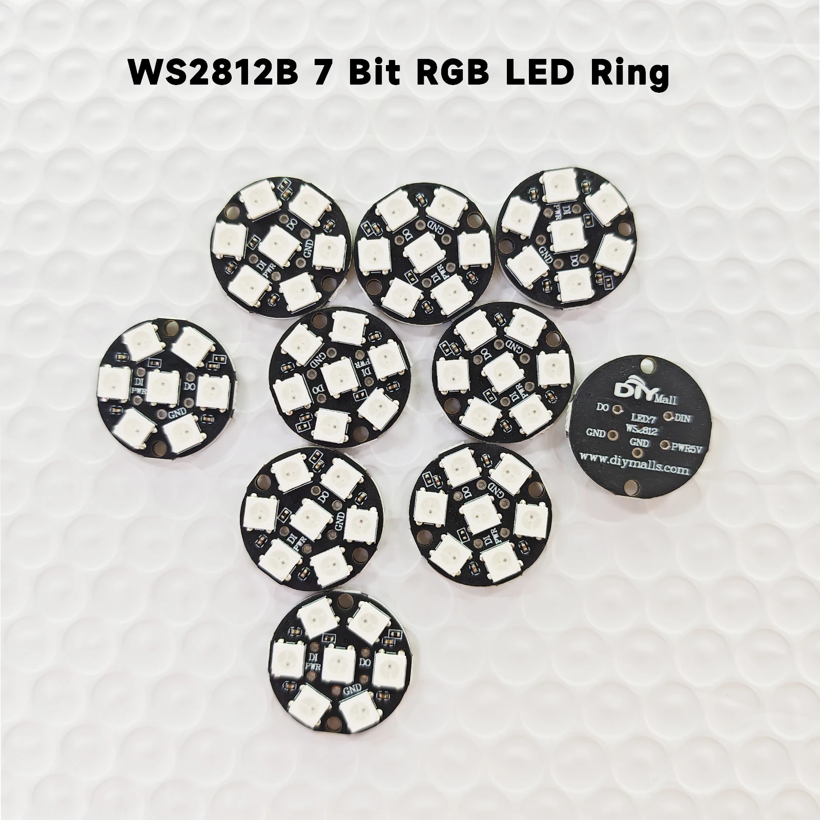 7-битное RGB LED-кольцо WS2812 SMD 5050, адресуемая светодиодная гирлянда с индивидуальной программируемой настройкой и встроенным драйвером для проектов Arduino DIY.