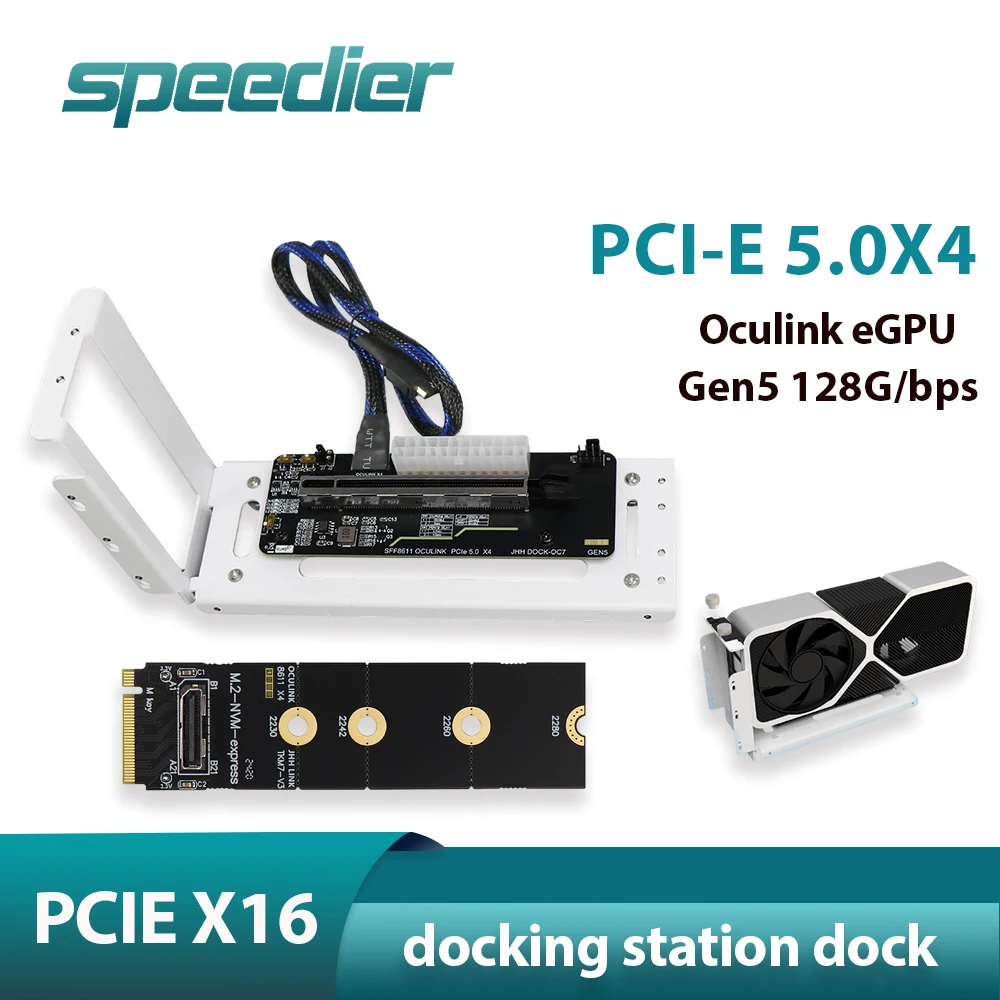 

OCuLink eGPU Dock PCIe 5.0 X4 Docking Station GDP Notebook Laptop External Video Graphic Card Adapte M2 SFF8611 To X16 ATX\SFX