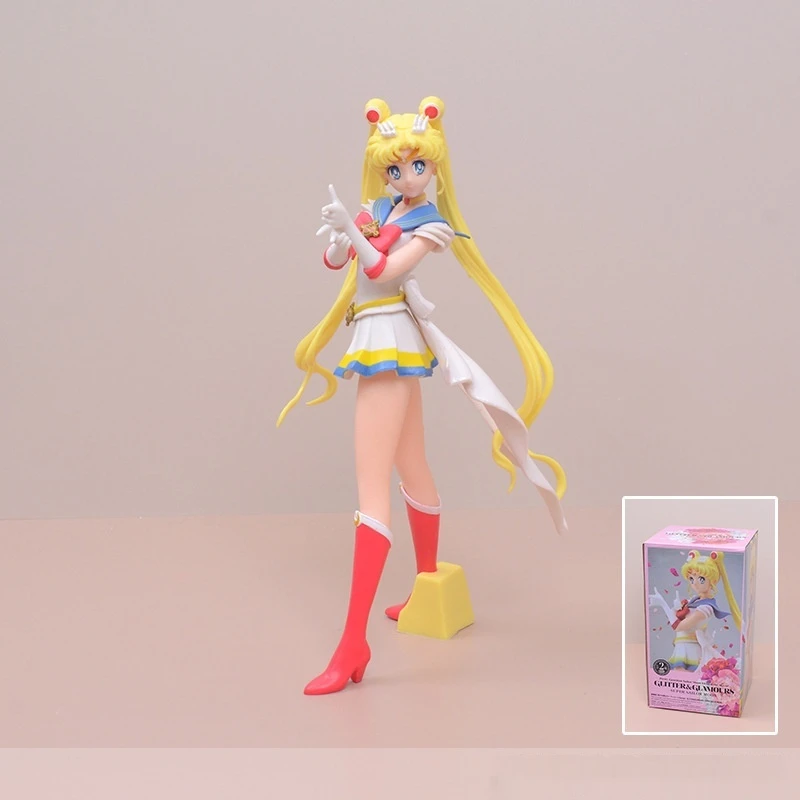 New Cartoon 23cm Cartoon Sailor Moon Action Figure Wings Toy Doll Cake Decoration Pvc Model Decoration Girl Gift Children'S Toys