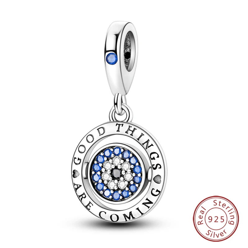 

925 Sterling Silver Lucky Rotating Eye Charms Pendant Fit Pandora 925 Original Bracelets DIY Jewelry