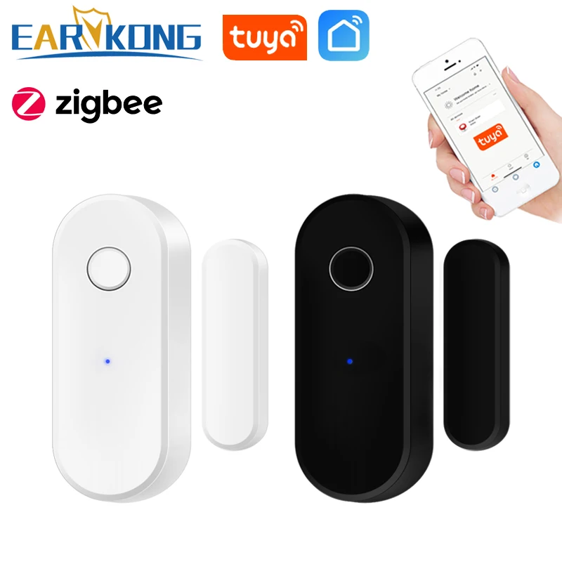 tuya zigbee sensor de porta inteligente detector de porta aberta e fechada conexao inteligente em casa controle de vida inteligente 01