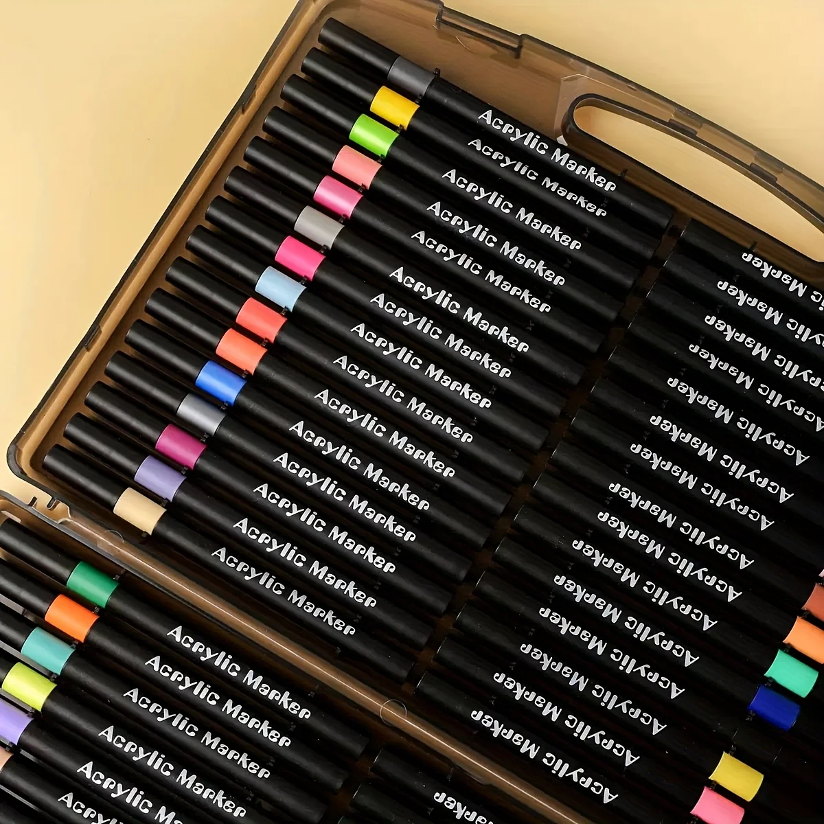 Soft Brush Tip Acrylic Marker Pens – Vibrant, No Bleeding, Ideal for Canvas, Rock, Wood, Glass, Fabric, DIY Crafts