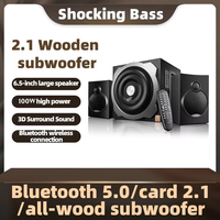 100W Power Bluetooth Speaker HIFI Wooden Active Subeoofer 360° Stereo Sound Caixa De Som Laptop Boombox 6 Inch Multimedia Audios