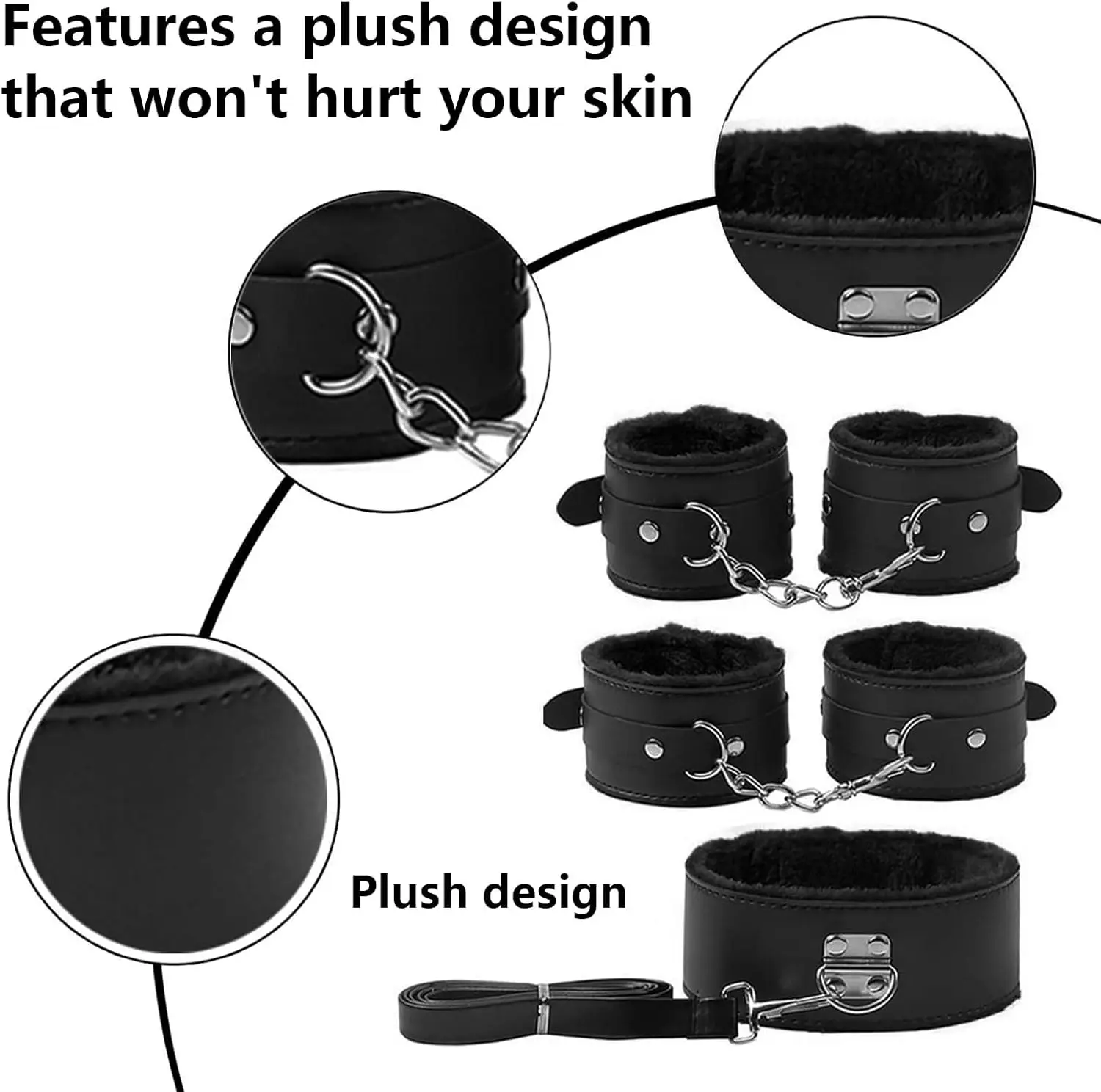 Sexy Toys for Cosplay Couples Adult Products 18 Handcuffs Erotic Accessories Bondage Hemp Rope Mask Sex SM BDSM Bondage Kit Set - view 3