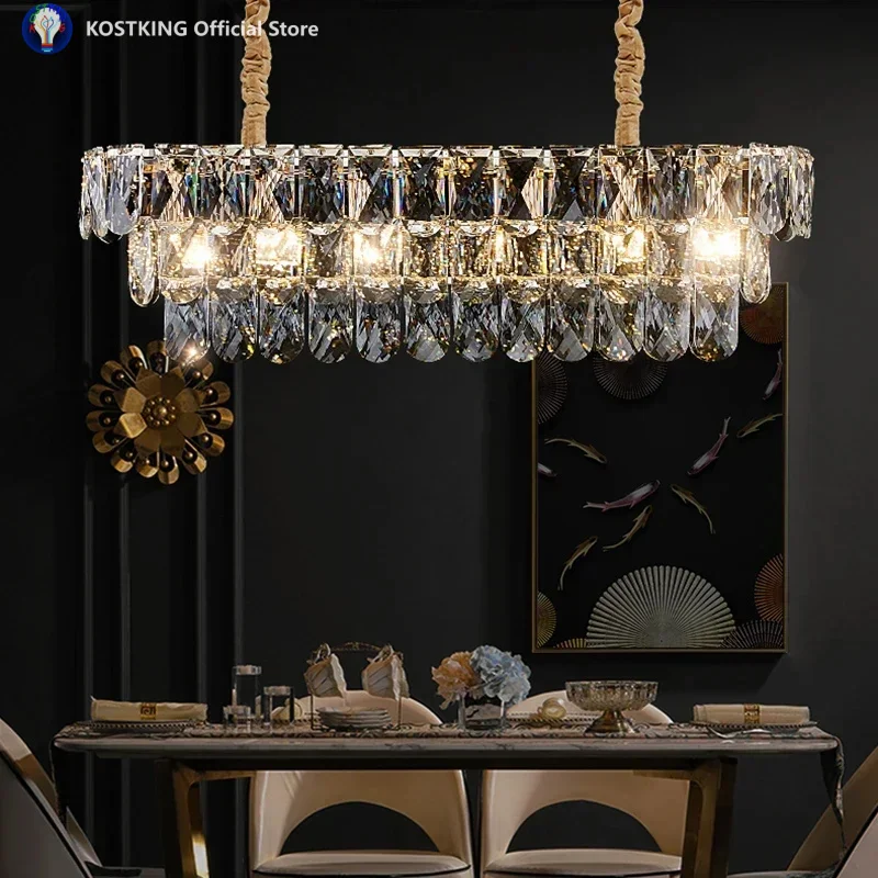 

Modern Luxury Crystal Led Chandeliers Lighting Living Dining Room Pendant Lights Home Decor Bedroom Gold Hanging Lamp Luminaire