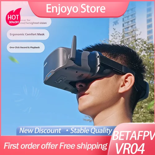2026 New BETAFPV VR04 FPV Goggles 4.5 Inch 1080P LCD Screen Full Light‑Blocking DVR Recording 5.8G FPV DroneGoggles for Aquila20