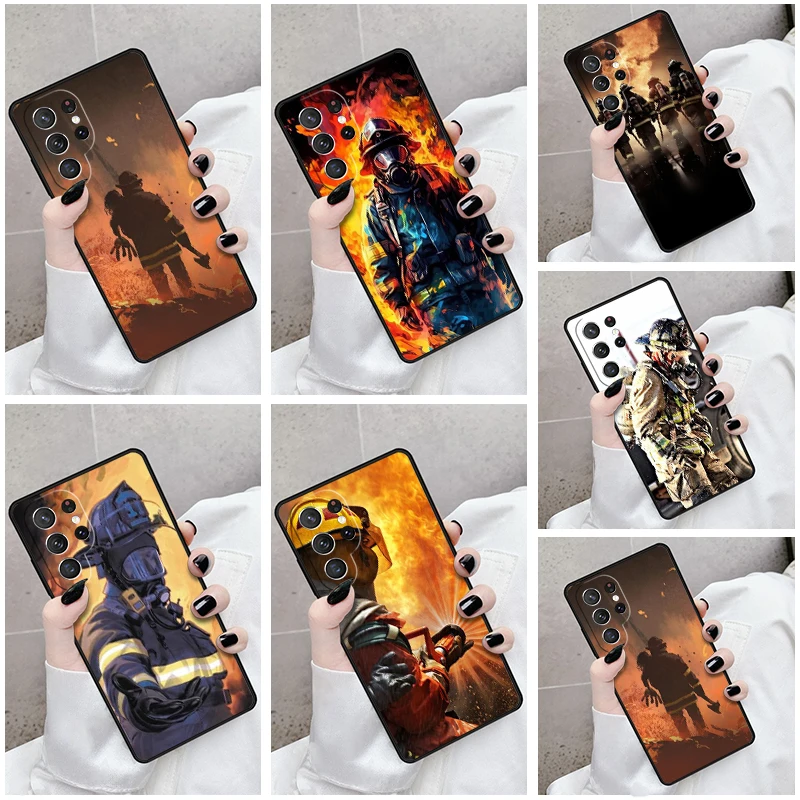 Bombeiro Fire Love Phone Case, capa para Samsung Galaxy S24 S23 S21fe S22 Ultra Plus Note 10 20 S8 S9 S10