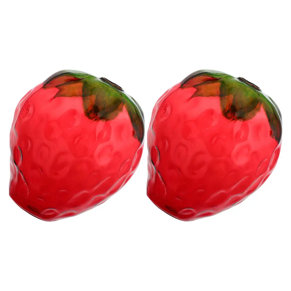 Juego de 2 Vasos para Beber con Diseño de Fresa, Adorables Tazas Kawaii con Forma de Fruta para Té, Leche, Café, Jugo, Artículos para Fiestas