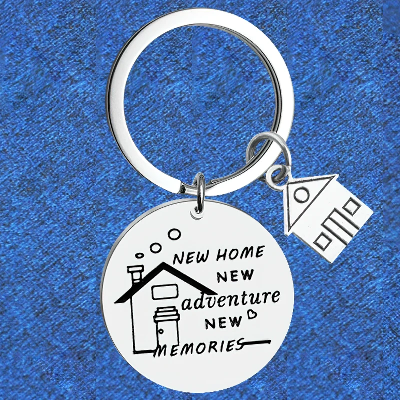 Брелок для ключей в подарок для первого дома, металлический новый дом, брелок для ключей с новыми приключениями, подарок на новоселье, подарки для закрытия риэлтора