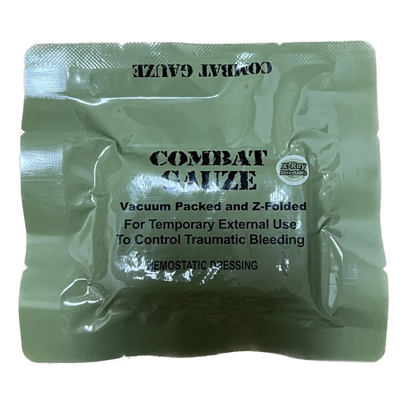 Kaolin Gauze Combat Hemostatic Emergency Trauma Soluble For Tactical Military First Aid Kit Medical Wound Dressing