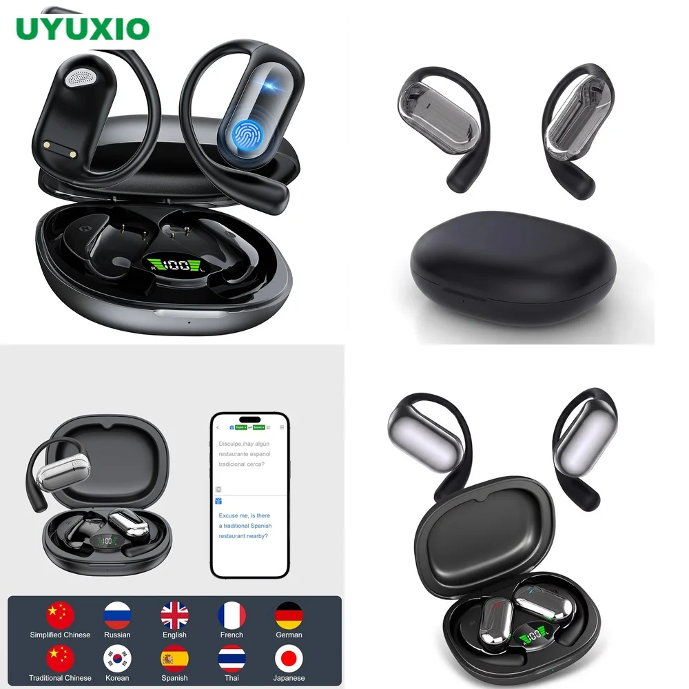 AI Translation Earbuds No Subscription OWS Earphone BT 5.4 4 Modes Open-Ear 144 Languages OWS Real-Time Translation Tech