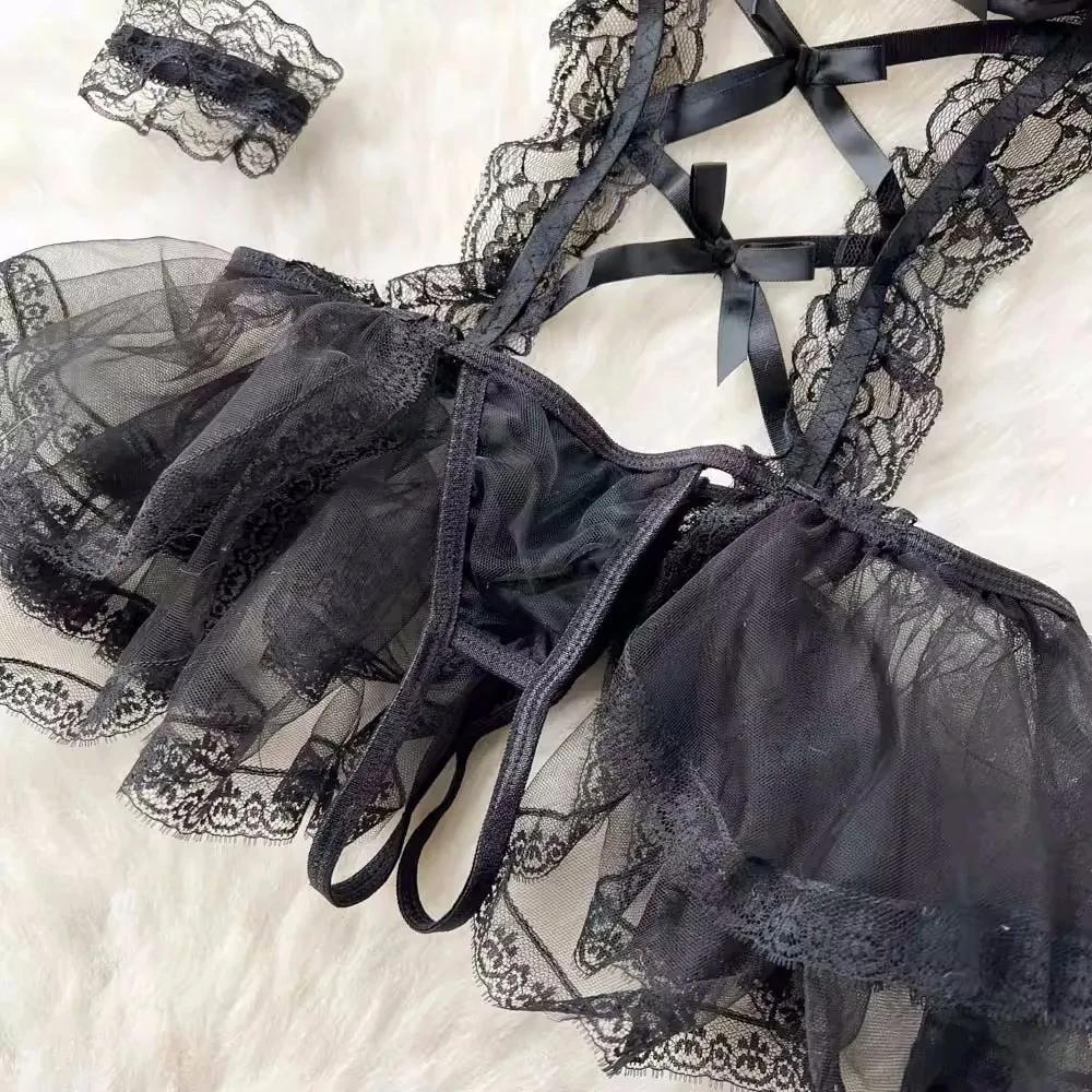 فستان خادمة مثير بدون كعب للنساء ، ملابس داخلية أنيمي ، زي تنكري ، بدلة جسم شفافة إباحية ، فستان لعب أدوار مثير ، بالغ #5