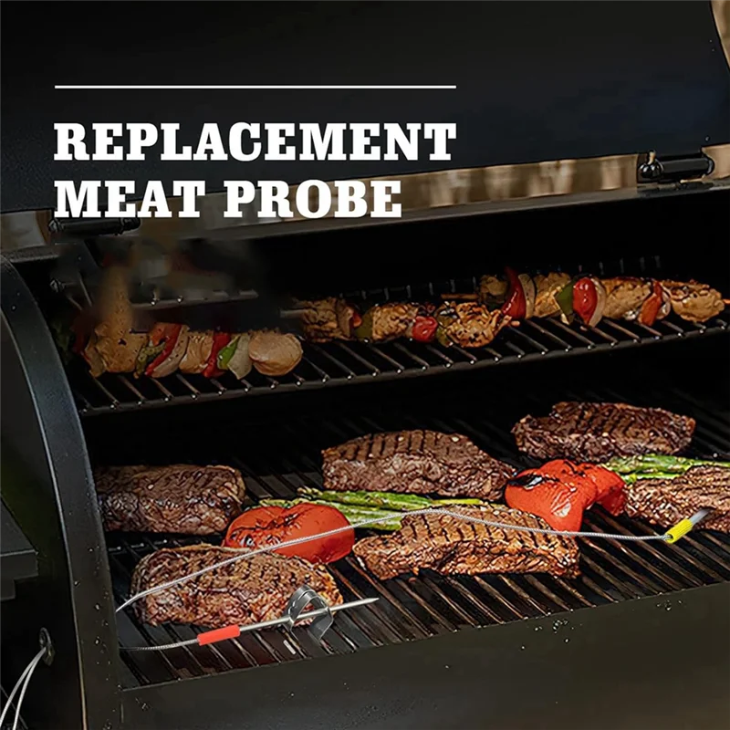 ABLQ 2-Pack Meat Probe لـ Oklahoma Joe's، Z Grills، Cuisinart Wood Pellet Grill، مع جروميت مسبار ومشبك مسبار درجة الحرارة