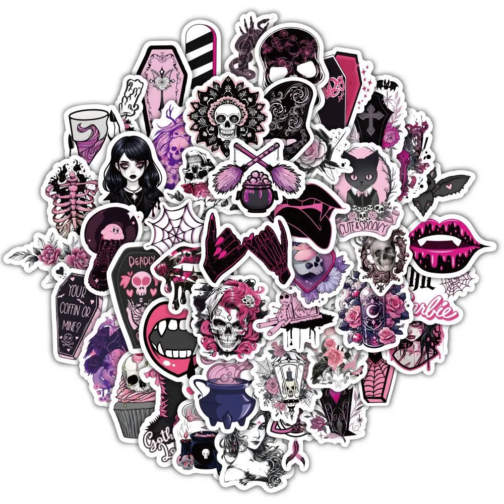 10/30/60PCS Hand Drawn Cute Pink Goth Magic Sticker DIY Phone Laptop Luggage Skateboard Graffiti Decals Fun forToy