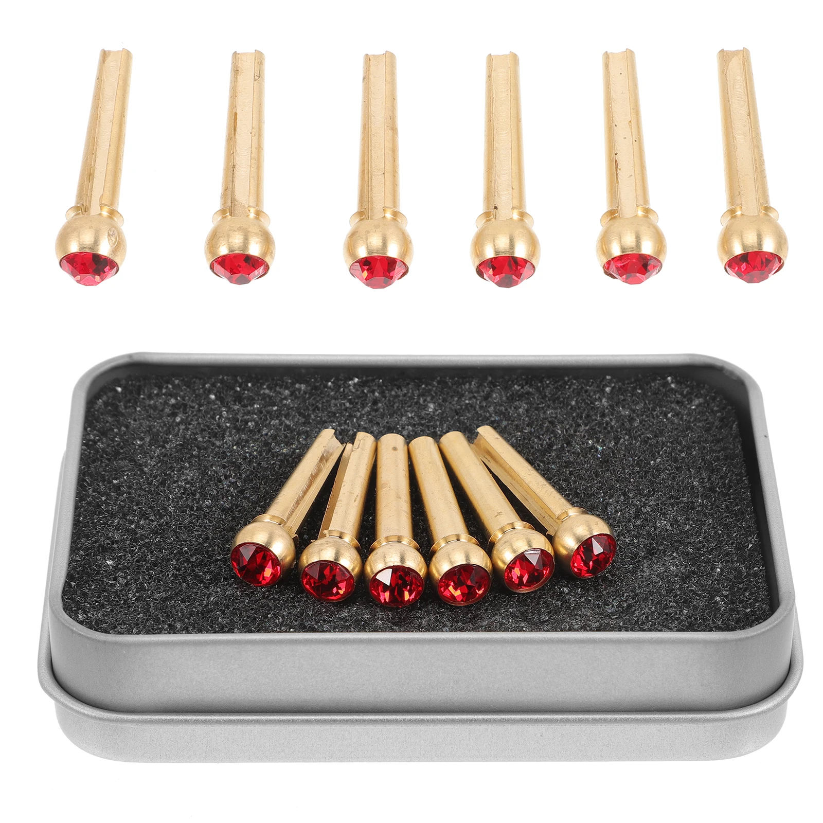 

6 Pcs Guitar String Nails Bridge Pin Peg Ballad Acoustic Pure Copper Parts Replacement