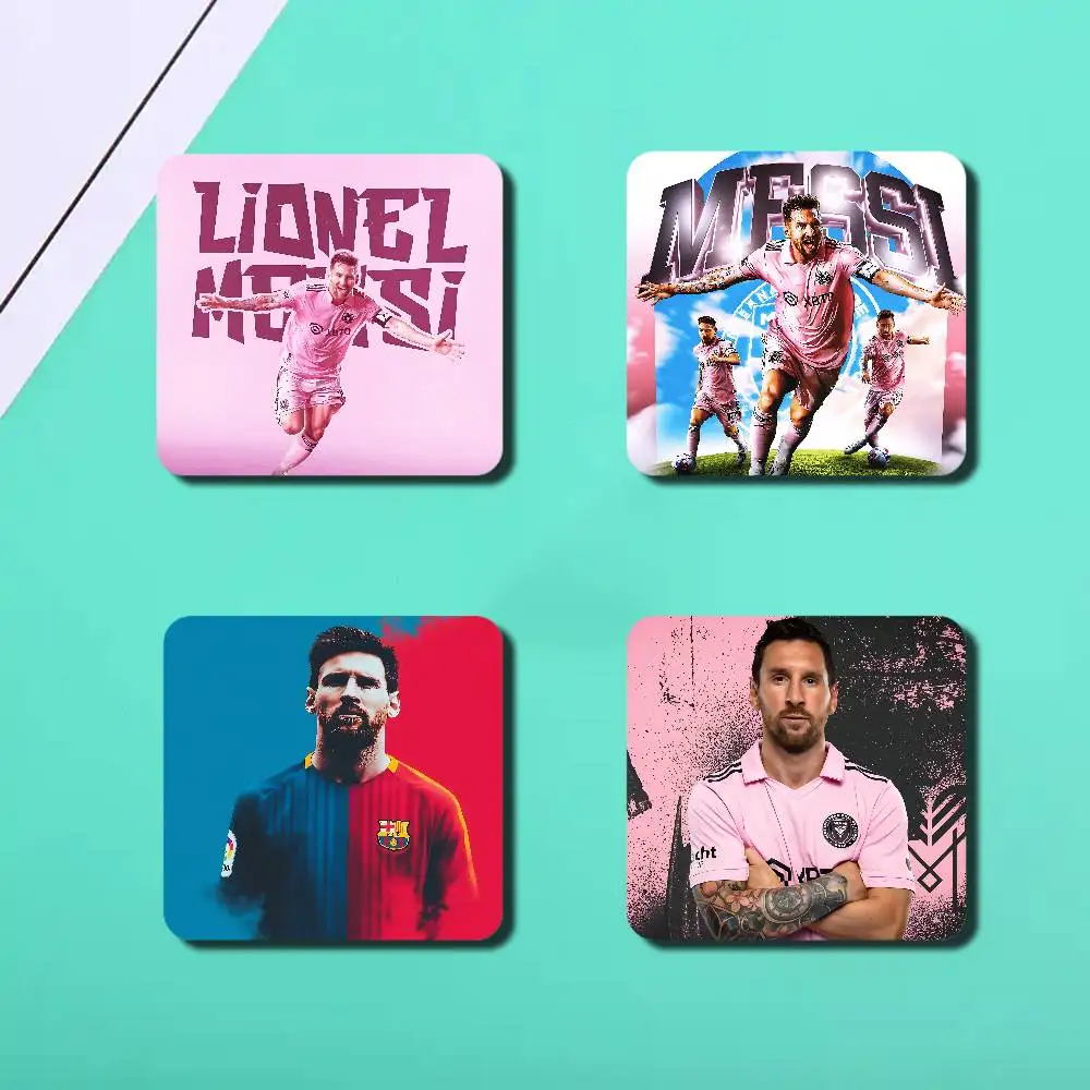 نجم كرة القدم L-Lionel M-Messi 1 قطعة مغناطيس الثلاجة شخصية حامل صور مغناطيسي دائم مربع صورة سطح الثلاجة Magne