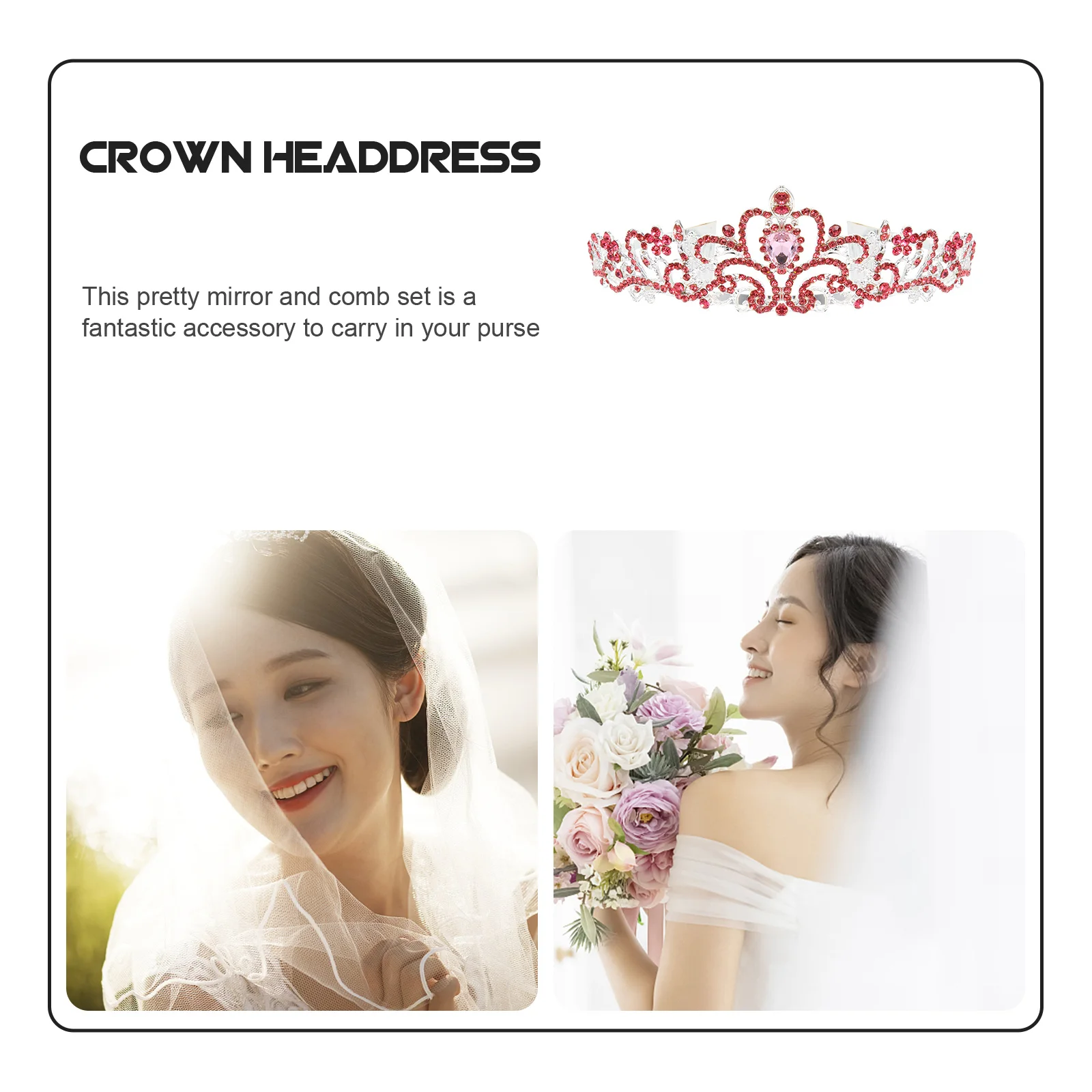 

1Pcs Alloy Rhinestone Crown Stylish Design Comfortable Wedding Tiara Bride Headdress Elegant Bridal Hair Accessory
