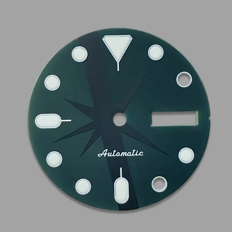 Diameter 28.5mm Dial Strong Green Luminous Surface NH36 Mechanical Watch Modification Fits NH36 Mechanical Movement