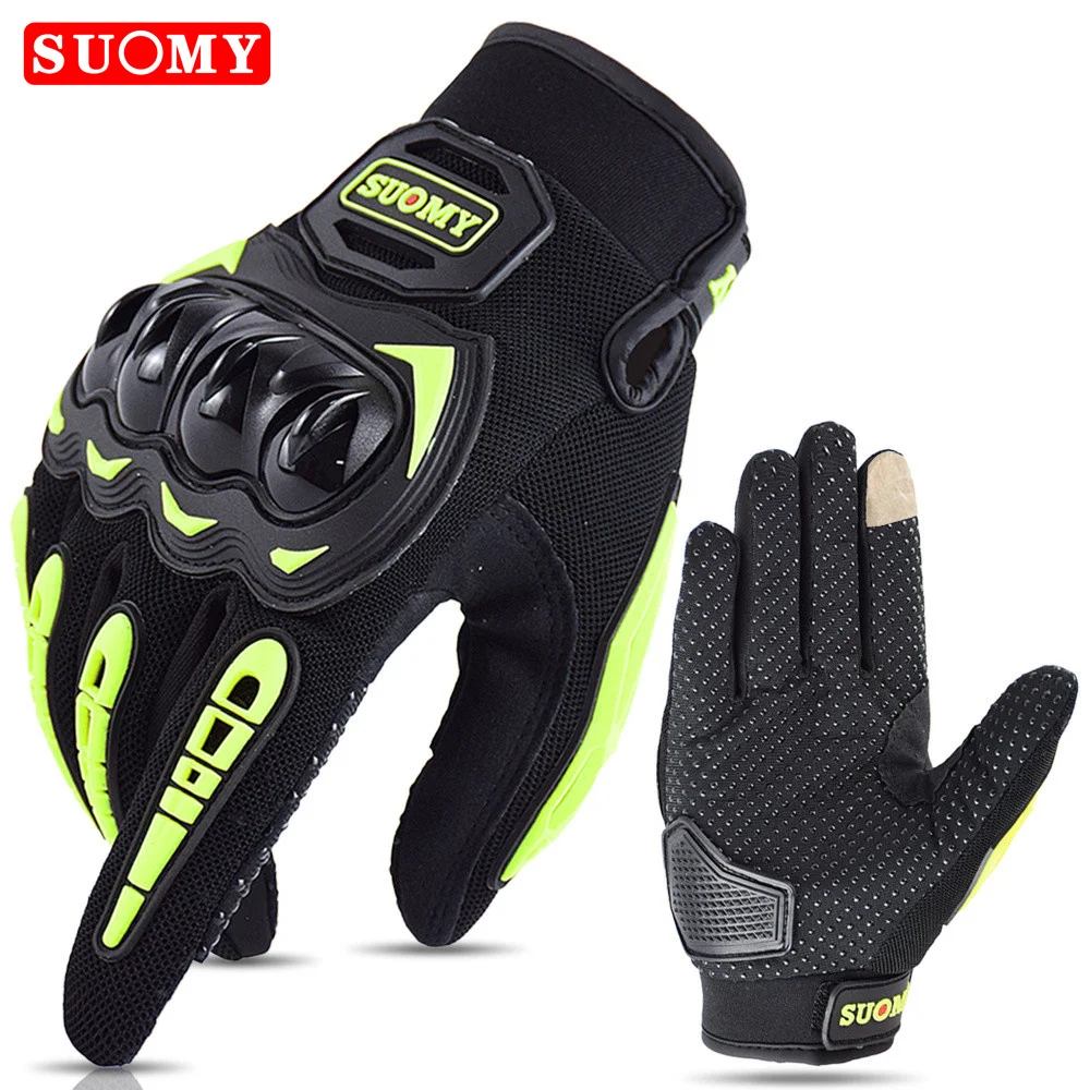 SUOMY Summer Breathable Motorcycle Gloves Racing Gant Moto Motorbike Motocross Riding Gloves Motorcycle Full Finger Guantes