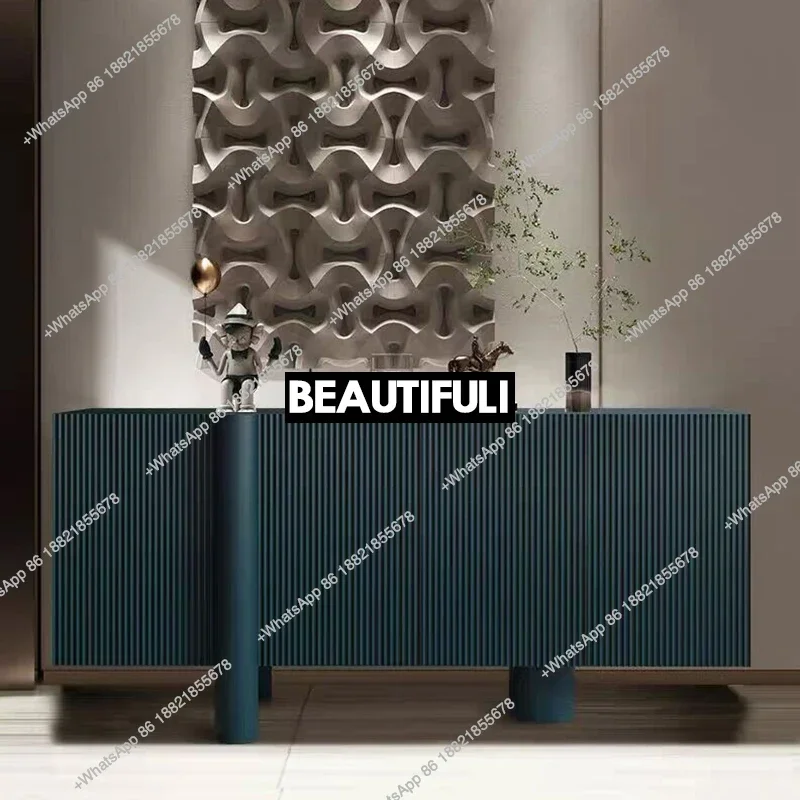 

Italian light luxury dining side, tea cabinet, high-end dark blue storage cabinet in living room, preparation cabinet