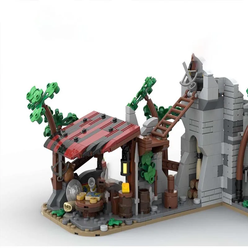 H4Spot MOC-193205 ยุคกลางหมาป่ารังปราสาทอาคารบล็อกเผ่าป้อมบ้านอนุภาคขนาดเล็กอาคารบล็อกอาคาร