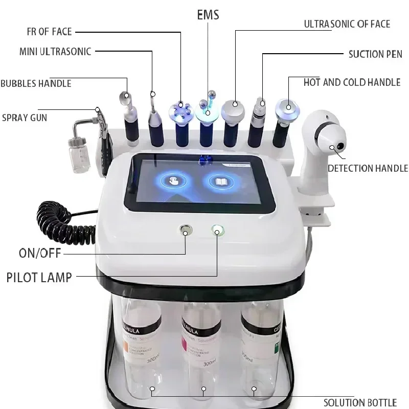 9-in-1 Comprehensive Facial Cleansing and Hydration Smart Skin Detection Bubble Detector Dermabrasion Machine