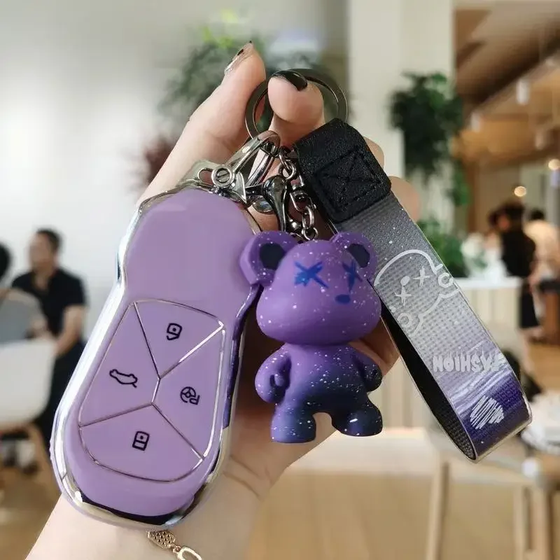 

Car Key Case Cover Shell Holder Fob For Xpeng Xiaopeng P5 2021 G3i 2022 P7 Smart Protector Bag Keychain Interior Accessories