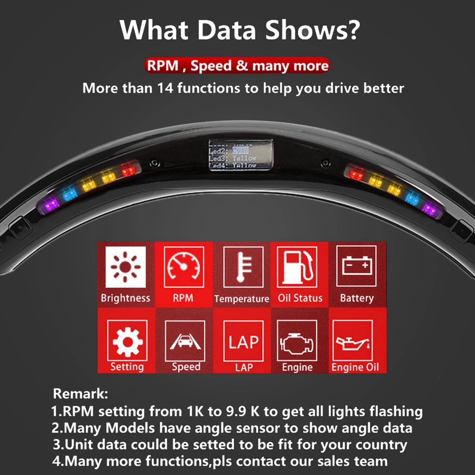 LED Display with Intellignet Module Kit Universal Accessory for LED Performance Steering Wheel