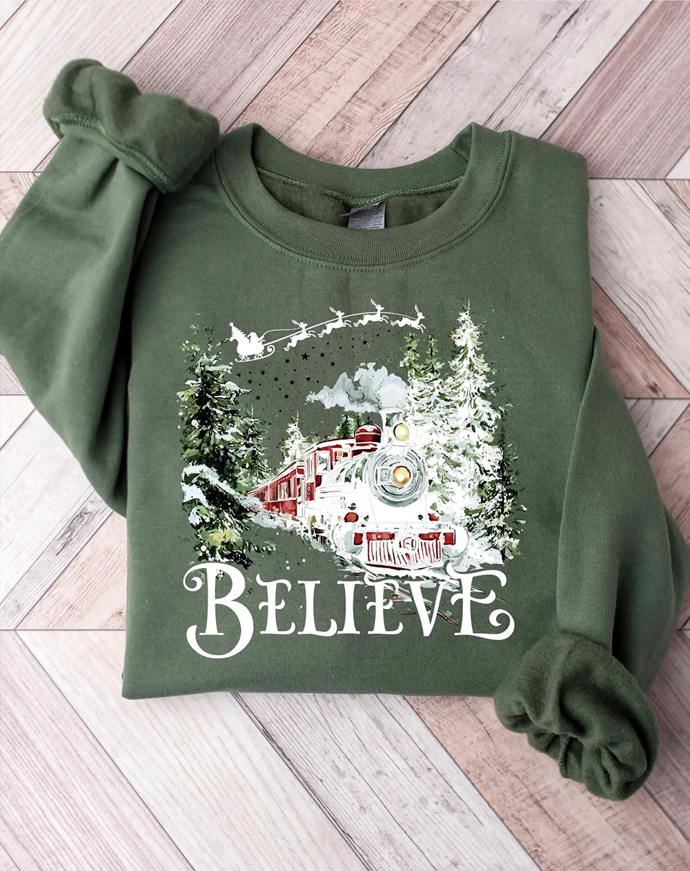Sweat-shirt Vintage Polar Express pour femmes, manches longues, col rond, haut unisexe, décontracté, quotidien, Streetwea