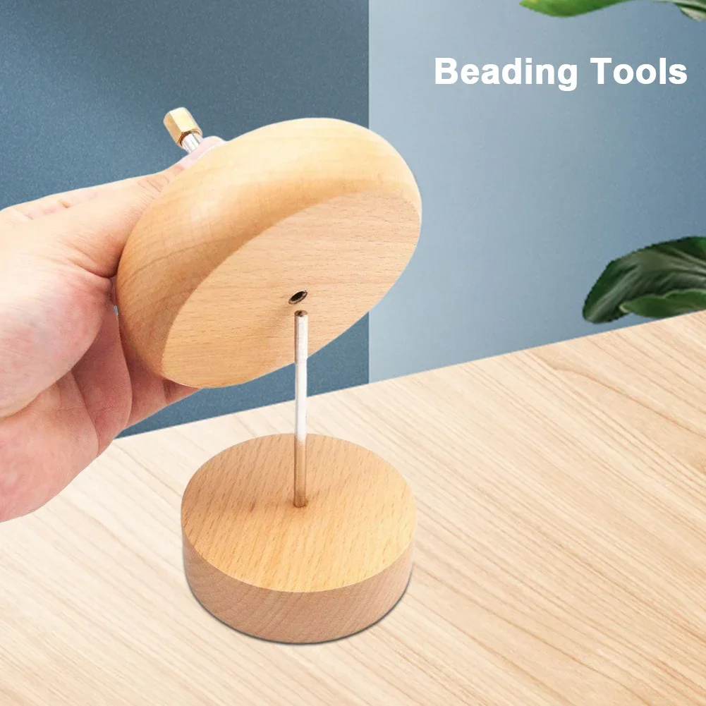 Wood Bead Spinner para fazer jóias, miçangas de sementes, rapidamente Beading Bowl Loader Kit, artesanato em madeira, ferramentas Bead String Loader