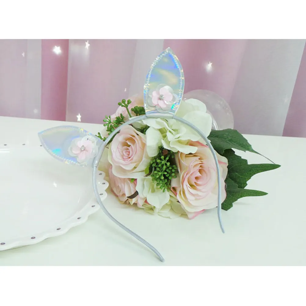 

Shiny Rabbit Ears Hair Hoop Comfortable Party Headdress for Cosplay Performance Decorative Photo Prop Gift