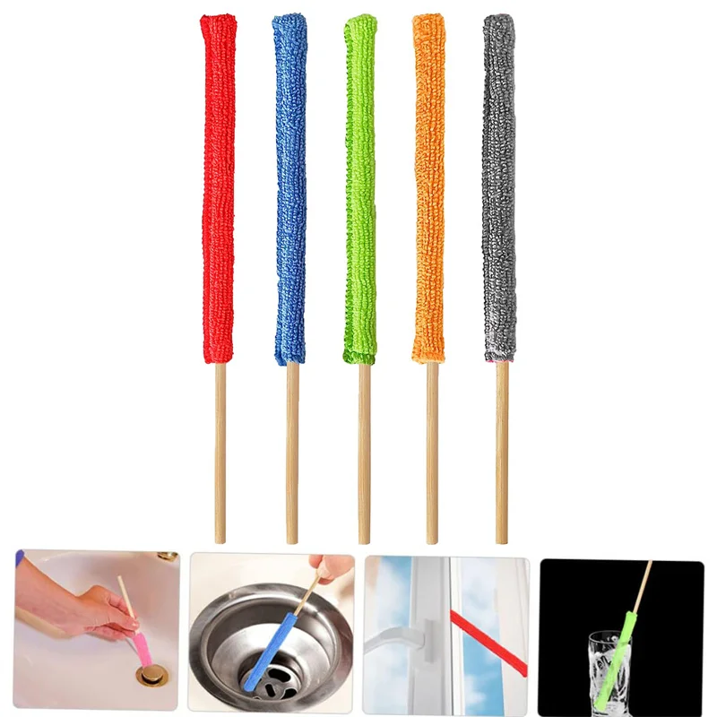 Microfiber Car Detail Cleaning Brush Long Handle Air Conditioner Blind Narrow Dust Collector Stick Auto Wash Cloth Brushes Tool